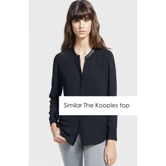 The Kooples broderie top with leather collar - Picture 9 of 9